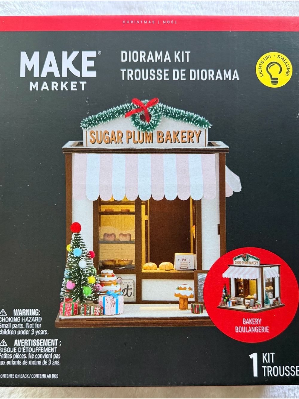 MAKE MARKET Sugar Plum Bakery Holiday Diorama Kit - Pink & White